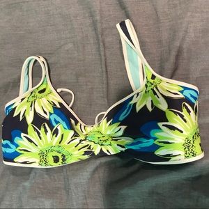 Aerie Floral Print Bikini Top